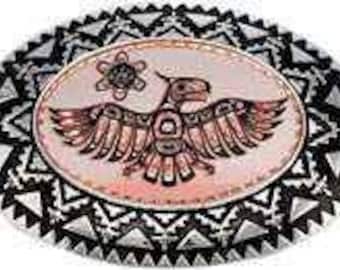 CBB - Native Inspired Thunderbird - Western Belt Buckle on Copper