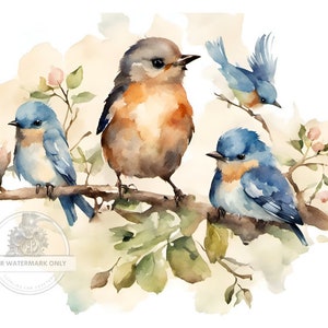 A4 Birds on a Branch Rice Paper