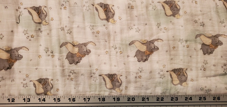 Disney Dumbo Swaddling Fabric by the half yard 100/% Cotton.