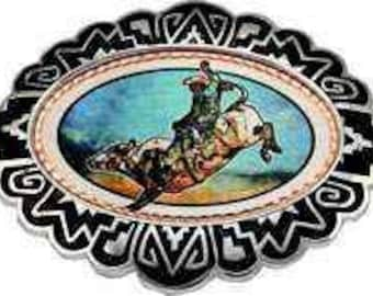 Rodeo Bull Rider - Western Belt Buckle on Copper