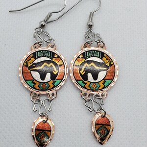 CEA  - Beautiful Bear COPPER earrings - Surgical Steel Hypo Allergenic Earwires.