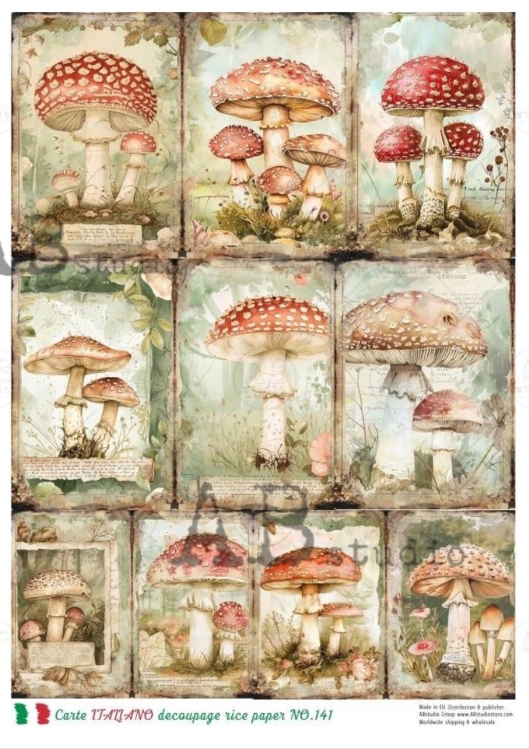 A4 Colorful Mushrooms Rice Paper - Etsy