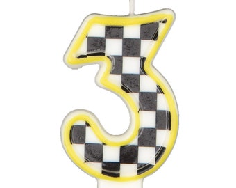 Racing Birthday number candle 3.5 inches