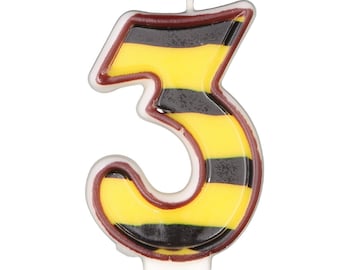 Bumble Bee Birthday number candle 3.5 inches