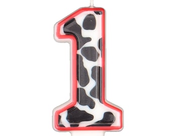 3.5 inches cowprint number candle
