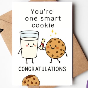 Cartão instantâneo Smart Cookie. Cartão de aniversário divertido para impressão. Cartão de aniversário para download. Cartão de aniversário digital. Download instantâneo