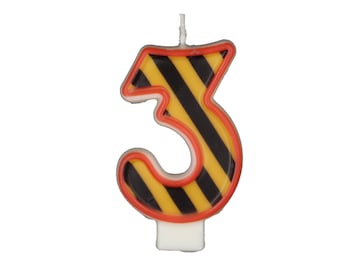3.5 inches tall construction birthday candle