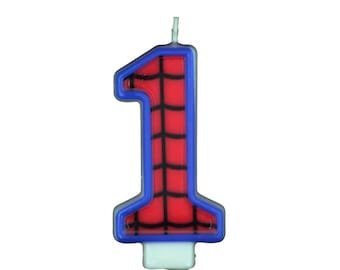 Spider Birthday number candle 3.5 inches