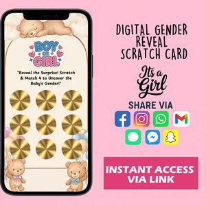 È un gioco digitale gratta e vinci per rivelare il sesso del bambino - Questo è per una ragazza - Gioco di società divertente per amici - Download immediato - versione 8