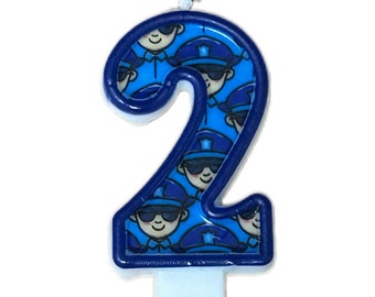 Officer  Birthday number candle 3.5 inches