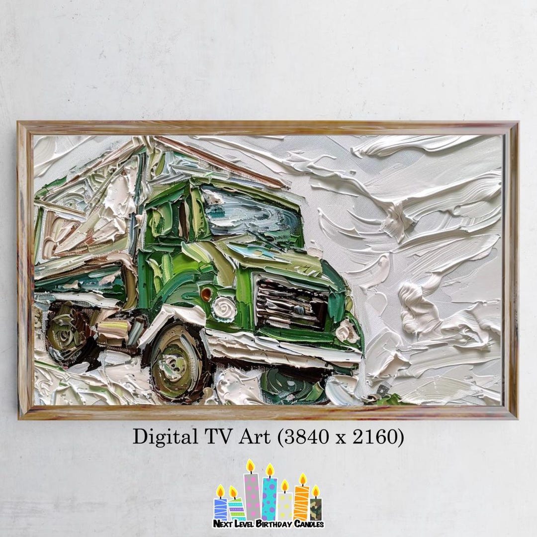 Trash Picture Frame Garbage Dump Truck-themed Frame TV Art for Birthday Cake Celebration ...