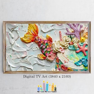 Mermaid under the sea-Themed Frame TV Art for Birthday Cake Celebration | Party TV Art | Instant Download for Frame TV