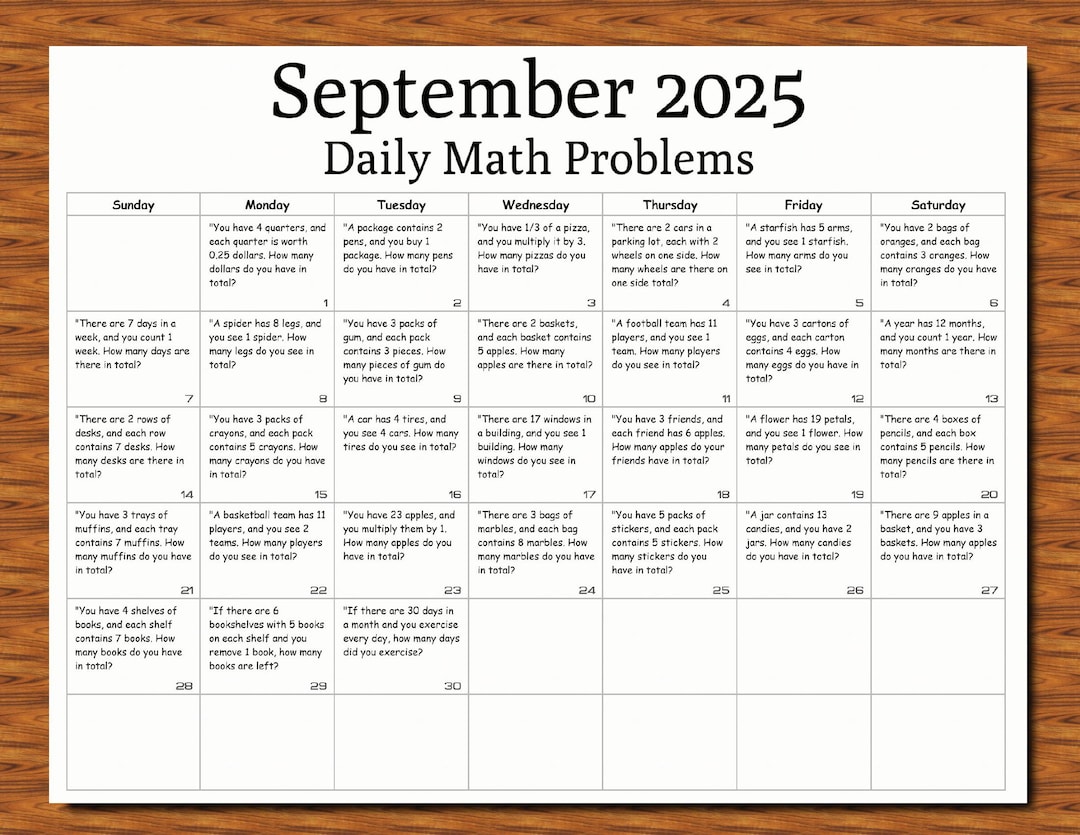 Calendar Math Answer Key Daily Math Problems Calendar | Answer Matches the Date | Fun Math ...
