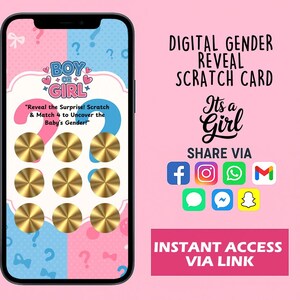 È un gioco digitale gratta e vinci per rivelare il sesso del bambino - Questo è per una ragazza - Gioco di società divertente per amici - Download immediato - versione 10