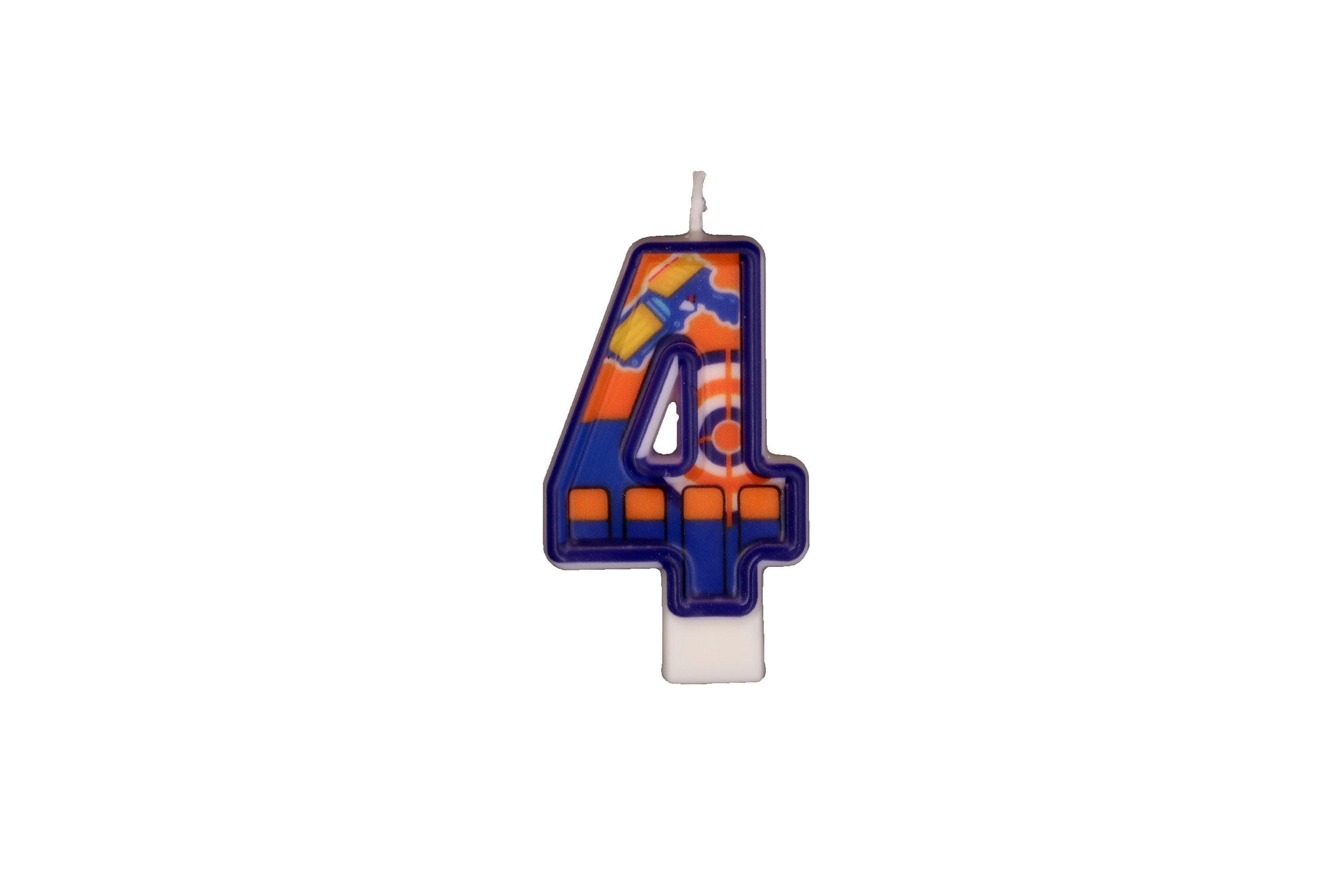 Dart Blaster Birthday number candle 3.5 inches