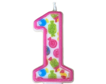 Candy  Birthday number candle 3.5 inches