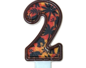 Dark Safari  Birthday number candle 3.5 inches