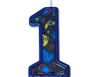 Super Gamer Birthday number candle 3.5 inches