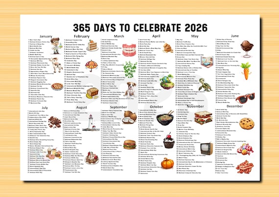 365 Days to Celebrate |celebrations Calendars: Printable ...