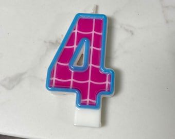 Pink Spider Birthday number candle 3.5 inches