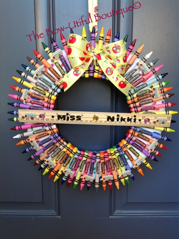 Items similar to Adorable Crayon Wreath for Your Child's Favorite