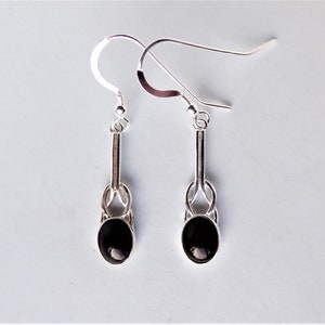 Whitby Jet and Silver Knot Earrings