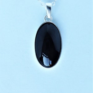 Large Oval Sterling Silver Whitby Jet Filigree Locket Pendant Necklace 020L  - Aurora Jet