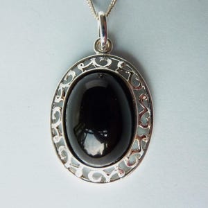 Whitby Jet and Sterling Silver Pendant