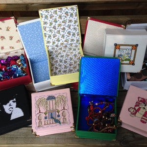 Hand Embroidered Treasure Box/Keepsake Box