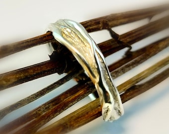 Delicate gold ring,Unique wedding ring,Twig ring,Mens wedding band,White gold ring,nature rings,Organic gold ring,mens ring,thin gold ring