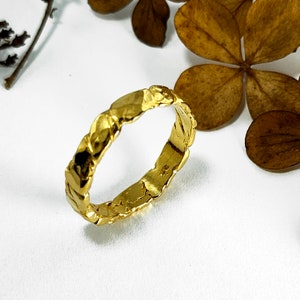 Gold Ring,Organic gold ring,gold band,textured gold ring,textured wedding band,textured gold ring,hammered ring,gold plated ring,quirky ring