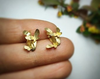 14k Gold Butterfly Earrings, Sterling Silver Handmade Jewelry