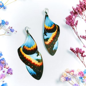 Blue Butterfly dangle wing earrings,Sterling Silver Butterfly earrings,Blue butterfly,Dangle earrings,Butterfly jewelry,Statement earrings