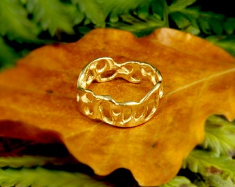 Goldring, Bio Goldring, Trauring, Goldband, Goldring, Gold ehering, Gold ehering, Zweige Ring Gold, Herrenring, rustikale Hochzeit