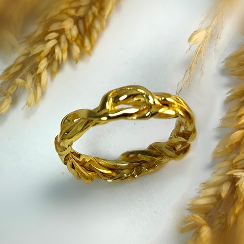 Gold wedding band,mens wedding ring,gold shops stacking ring,mens viking ring,Braided Band,Stackable Ring,Branch Ring,Dainty Ring,viking jewelry