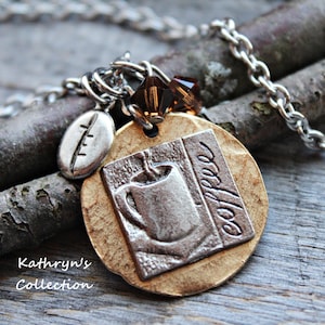 Coffee Necklace, Coffee Lover, Coffee Jewelry, Barista Necklace