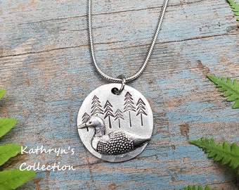 Loon Necklace, Loon Jewelry, Common Loon