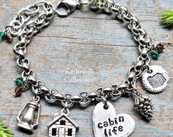 Cabin Life Bracelet, Log Cabin, Escape To The Cabin, Woodland Jewelry