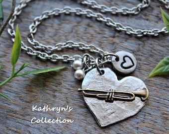 Trumpet Necklace, Trumpet Jewelry, Music Teacher Gift, Music Jewelry, Trumpeter, Music Jewelry, Musician