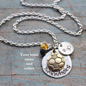 Soccer Necklace, Soccer Jewelry, Soccer Mom, Your Team Colors - read all listing details -