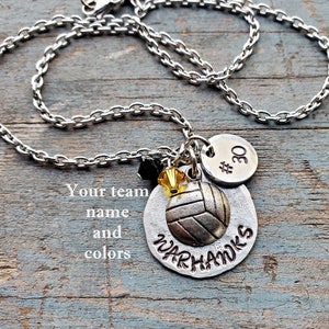 Volleyball Necklace, Volleyball Jewelry, Volleyball Mom, Your Team Colors - read all listing details -