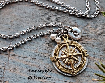 Compass Necklace, Compass Jewelry, Graduation Gift, Wanderlust, Find Your Way, Direction, Travel Jewelry, Enjoy the Journey