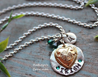 Irish Necklace, Shamrock Clover Jewelry, Good Luck Necklace, Irish Necklace, Clover Necklace, St. Paddy's Day