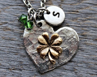 Shamrock Necklace, Irish Necklace, Four leaf Clover Jewelry, Good Luck Necklace, Irish Necklace, Clover Necklace