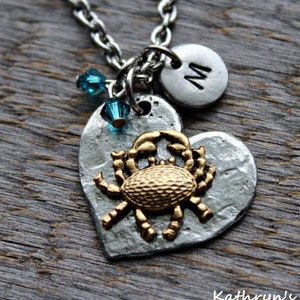 Crab Necklace, Crab Jewelry, Zodiac Cancer, Sea Life, Marine Life Jewelry, Beach Jewelry