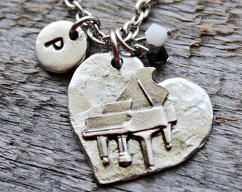 Piano Necklace, Piano Jewelry, Piano Player, Piano gift, Music Gift, Piano Teacher