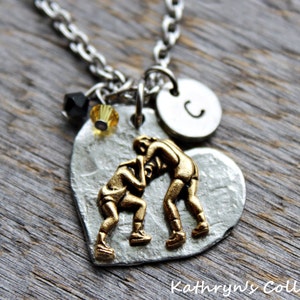 Wrestling Necklace, Wrestling MOM Necklace, Your Team Colors, Wrestling Jewelry