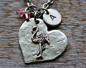 Flamingo Necklace, Flamingo Jewelry, Pink Flamingo, Sea Bird, Bird Necklace, Flamingo Gift