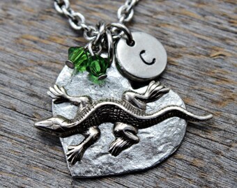 Lizard Necklace, Lizard Jewelry, Pet Lizard, Pet Salamander, Pet Iguana