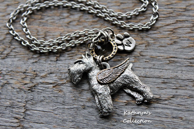 Schnauzer Mom Pet Memorial Jewelry Read Full Listing Details Cropped Pointy Ears Schnauzer Angel Schnauzer Memorial Necklace